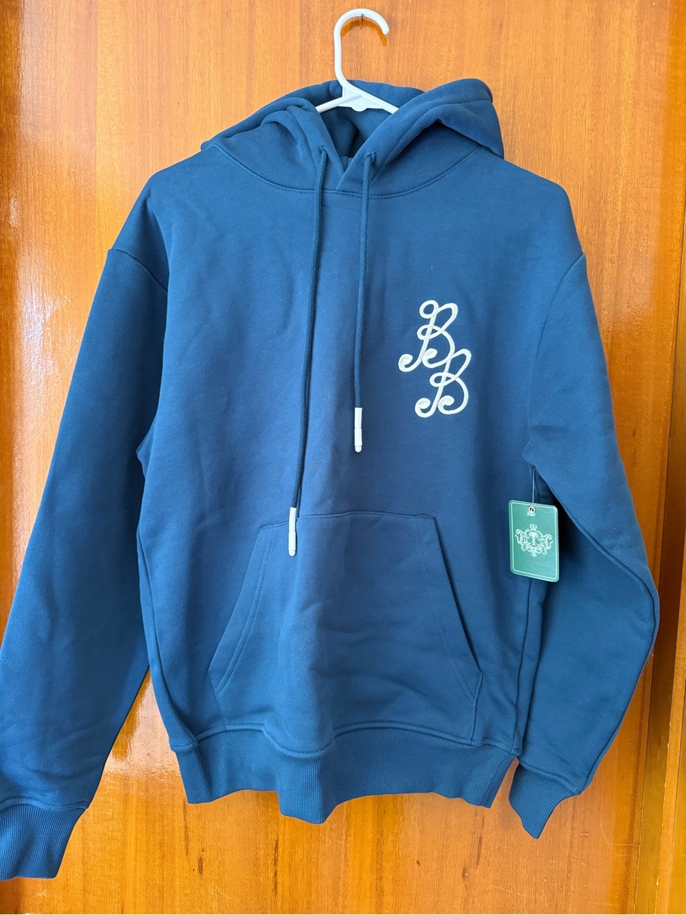 Men’s NWT Bogey Boys Embroidered Script Logo Blue Hoodie Size S